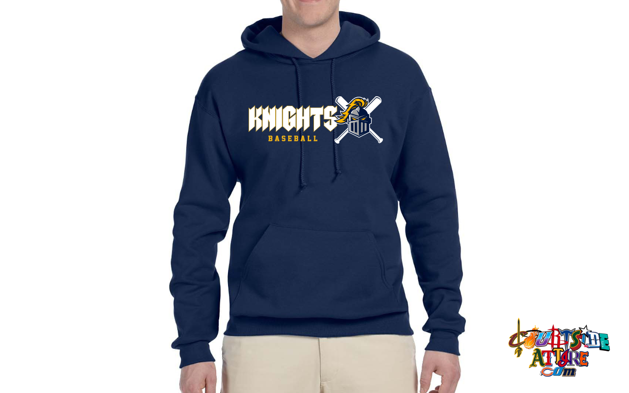 Adult 8 oz. Sweatshirt Pullover Hood Navy and Gray EYRA Knights 996