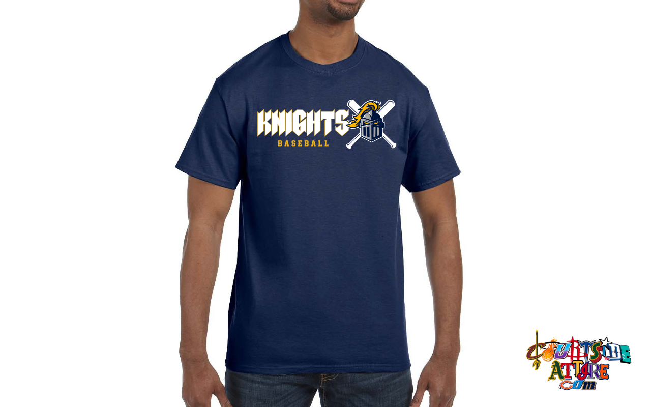 Adult Shirt Navy and Gray 5 oz. T-Shirt EYRA Knights