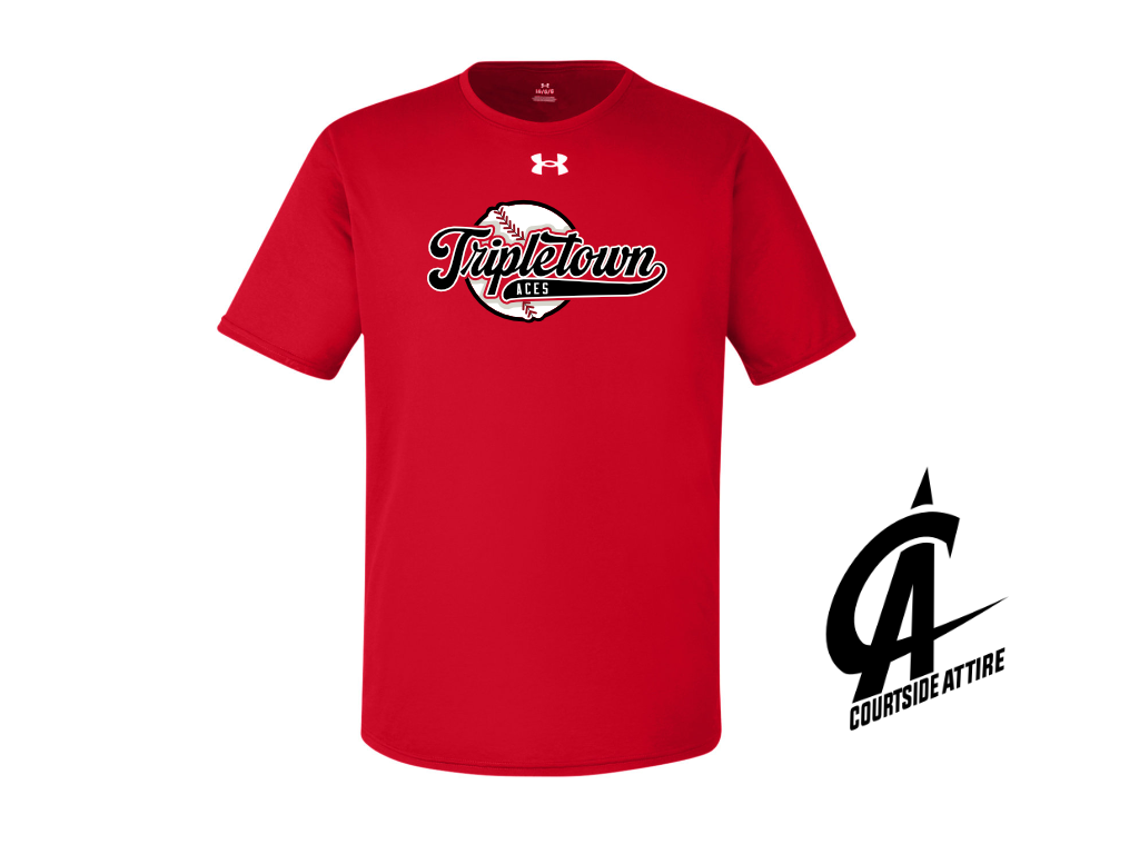 Aces Script Under Armour Adult Men's Performance T-Shirt 2 1376842 Tripletown