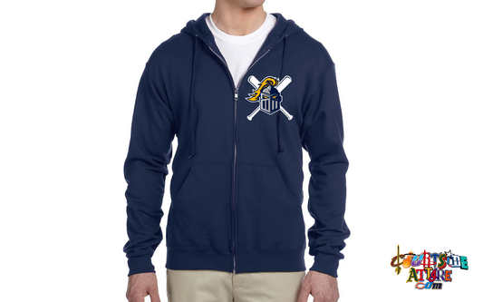 Adult NuBlend® Fleece Full-Zip Hooded Sweatshirt Navy EYRA Knights 993