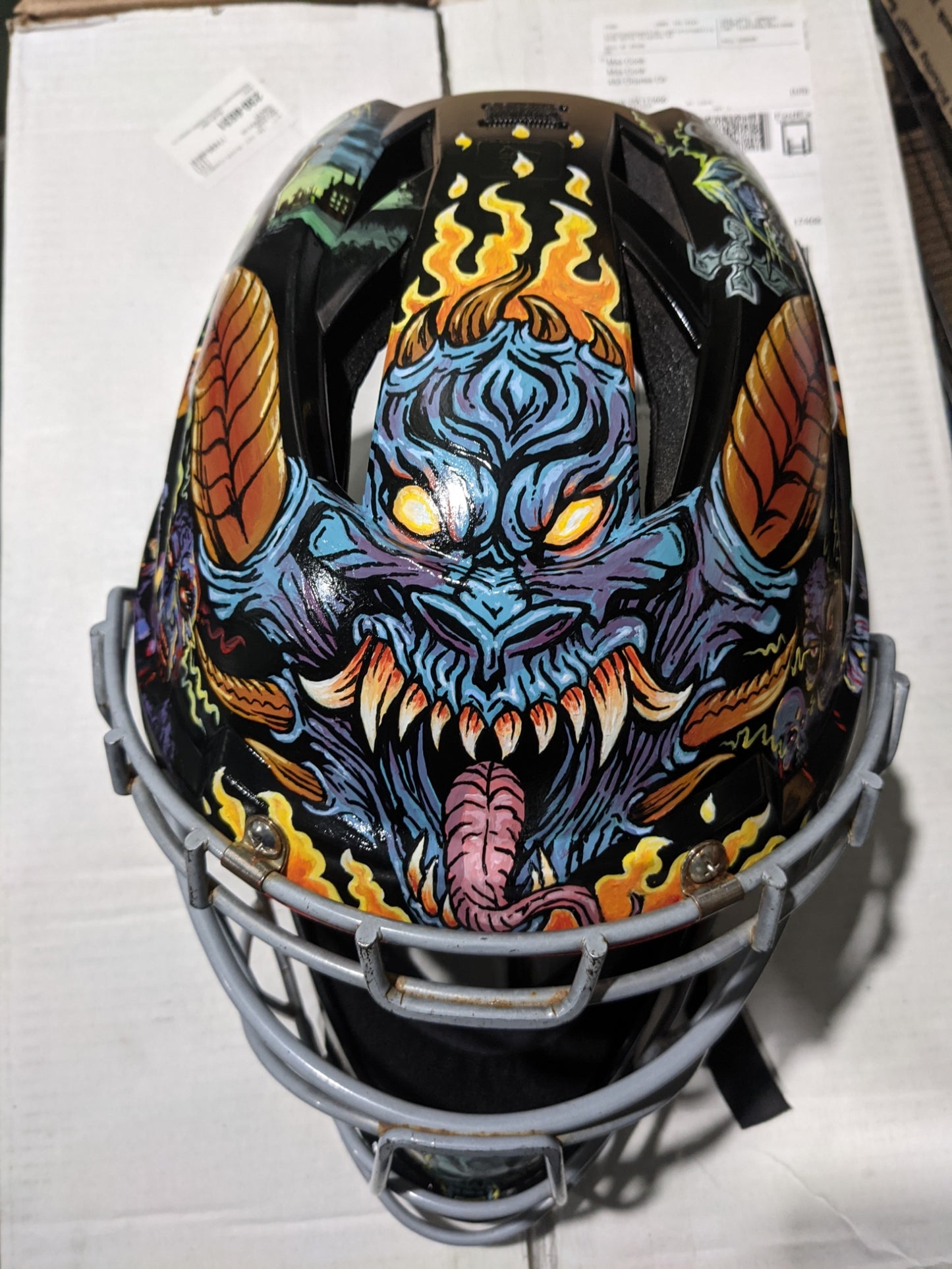 Custom hand painted portrait balls and helmets