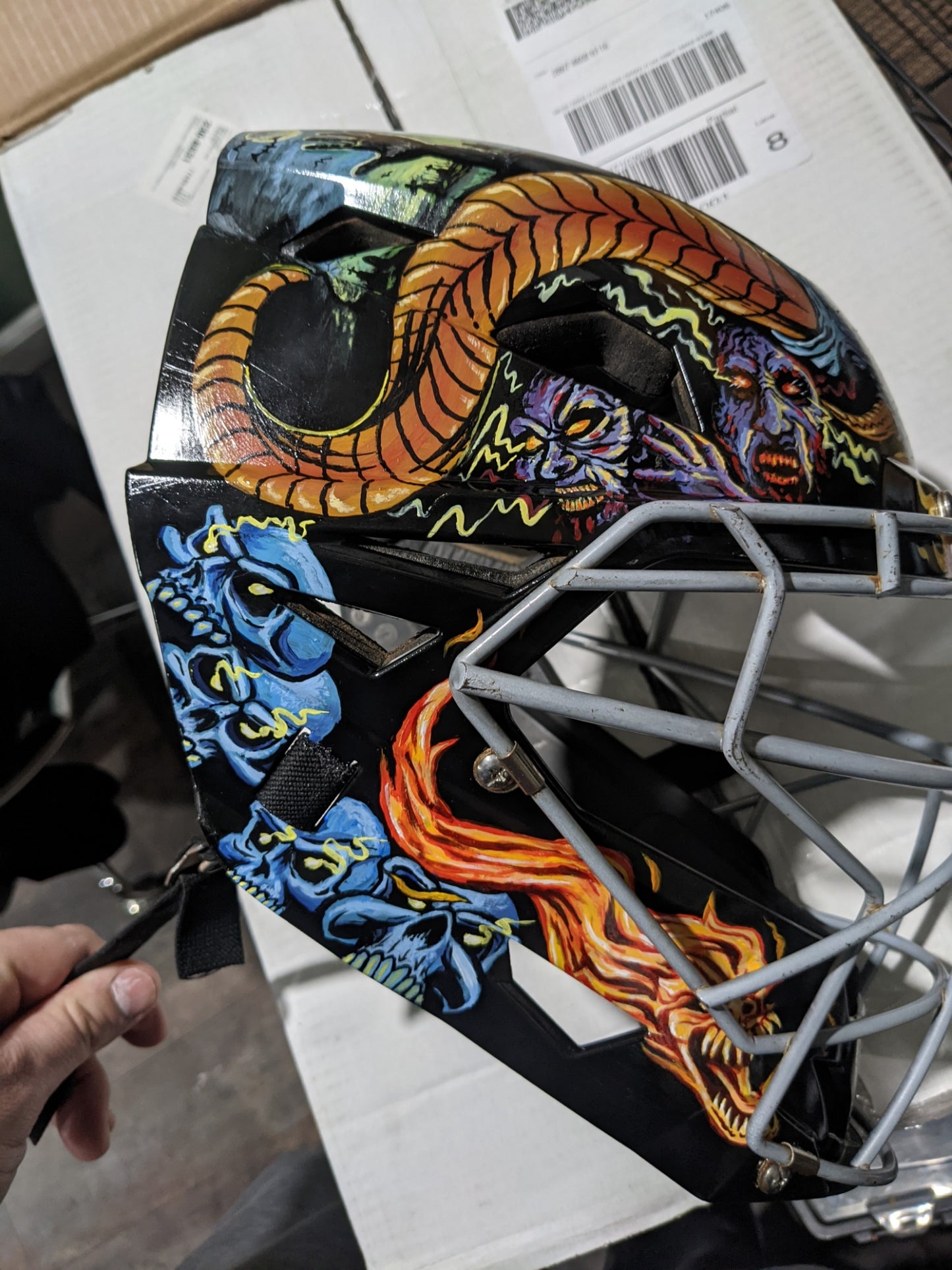 Custom hand painted portrait balls and helmets