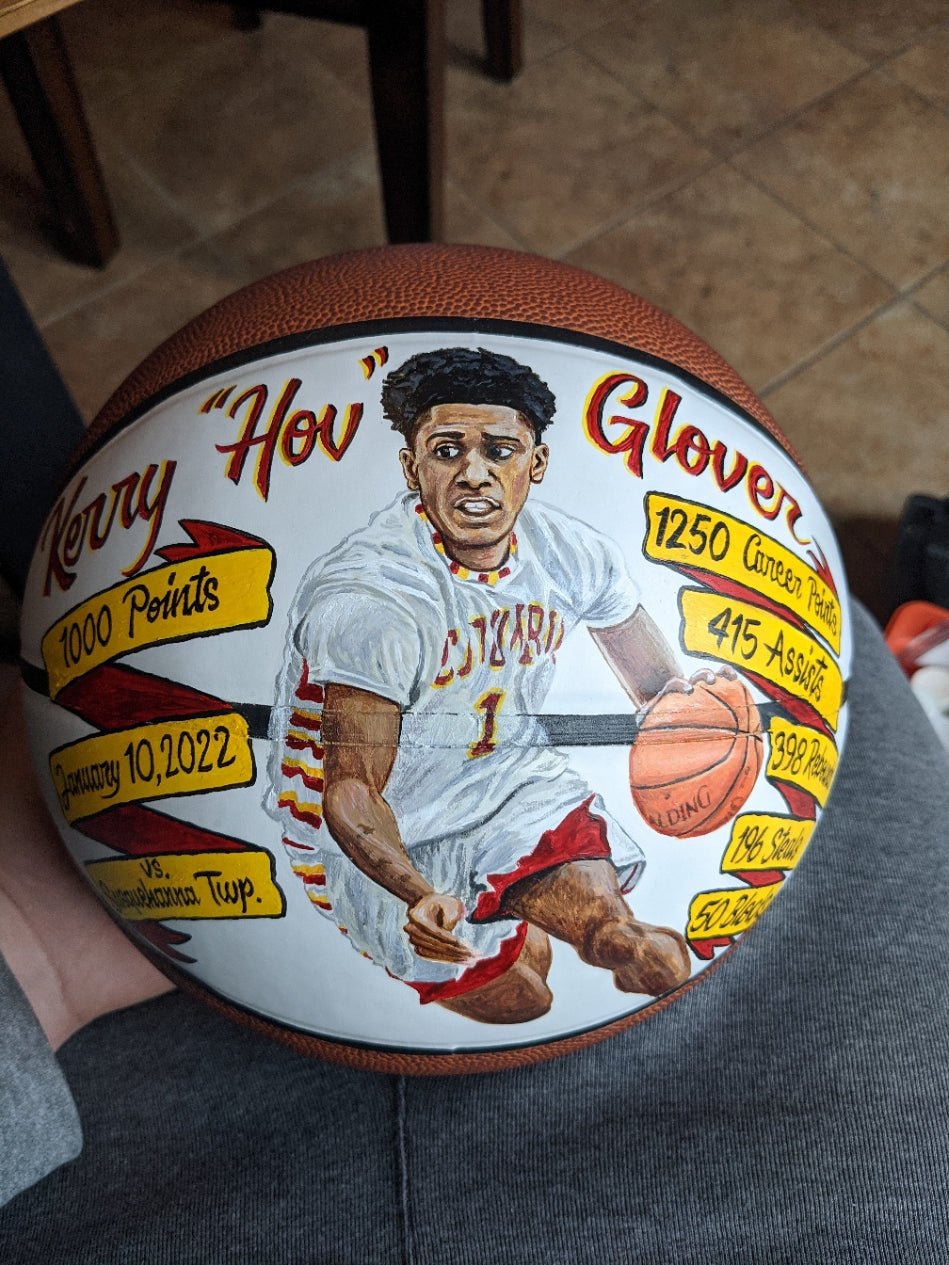 Custom hand painted portrait balls and helmets