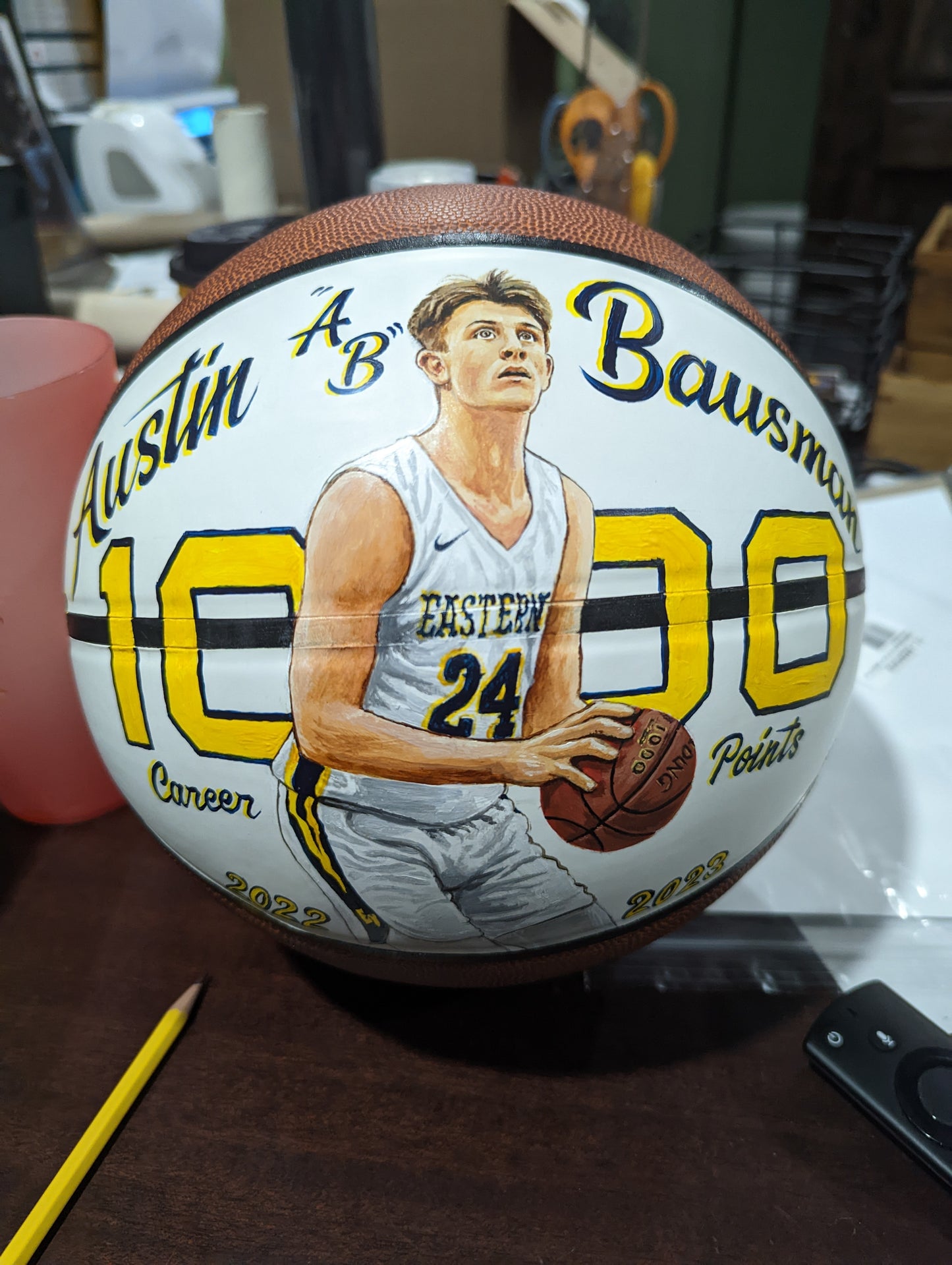 Custom hand painted portrait balls and helmets