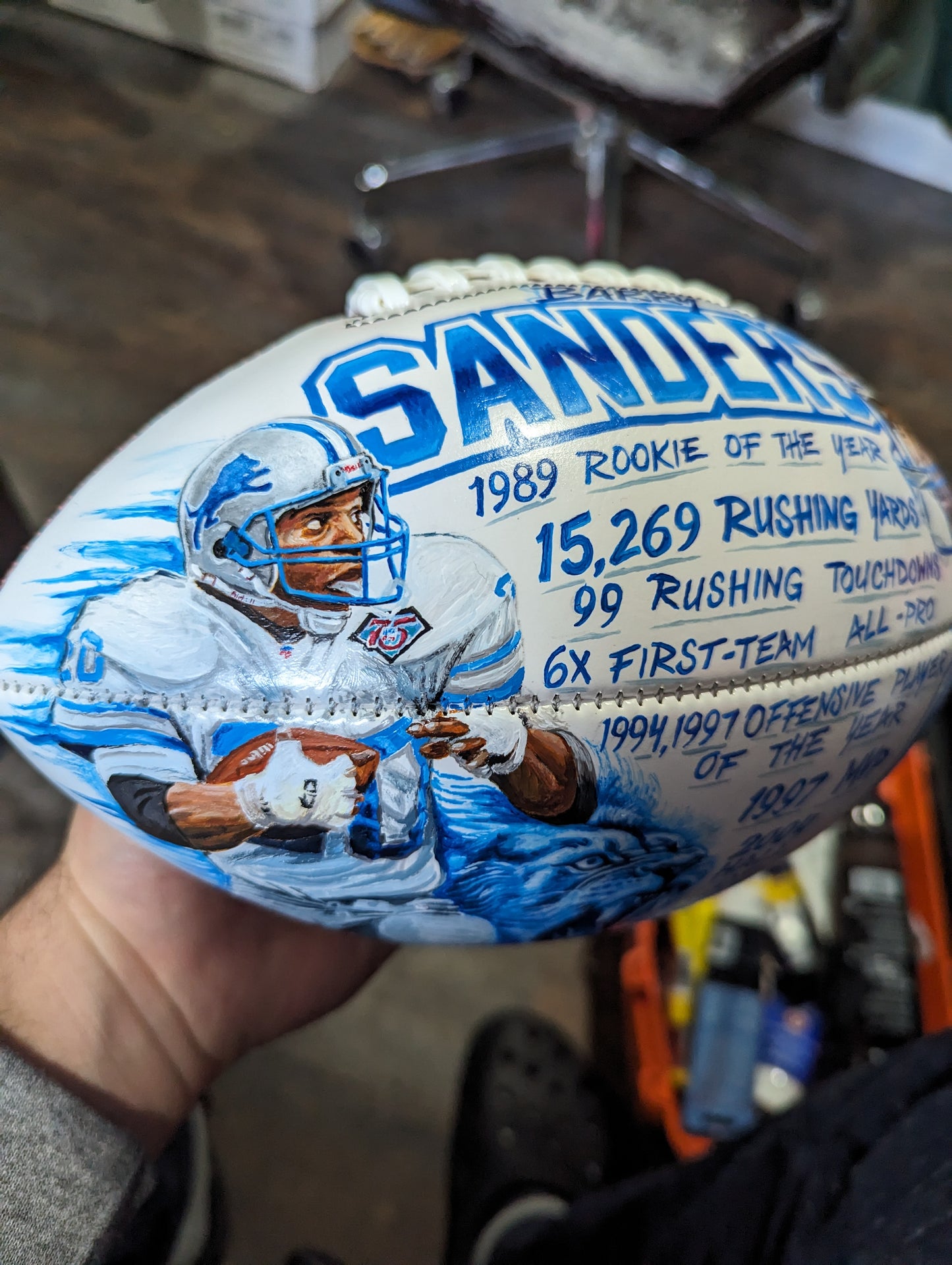 Custom hand painted portrait balls and helmets