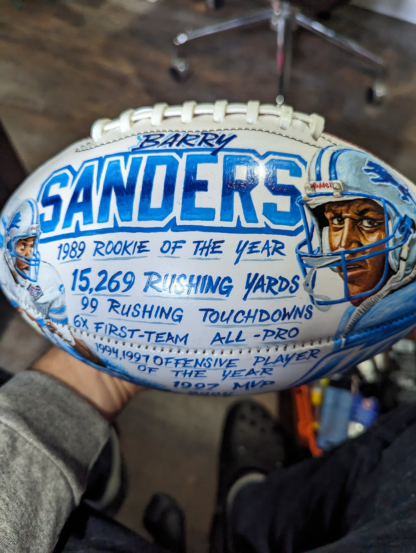 Custom hand painted portrait balls and helmets