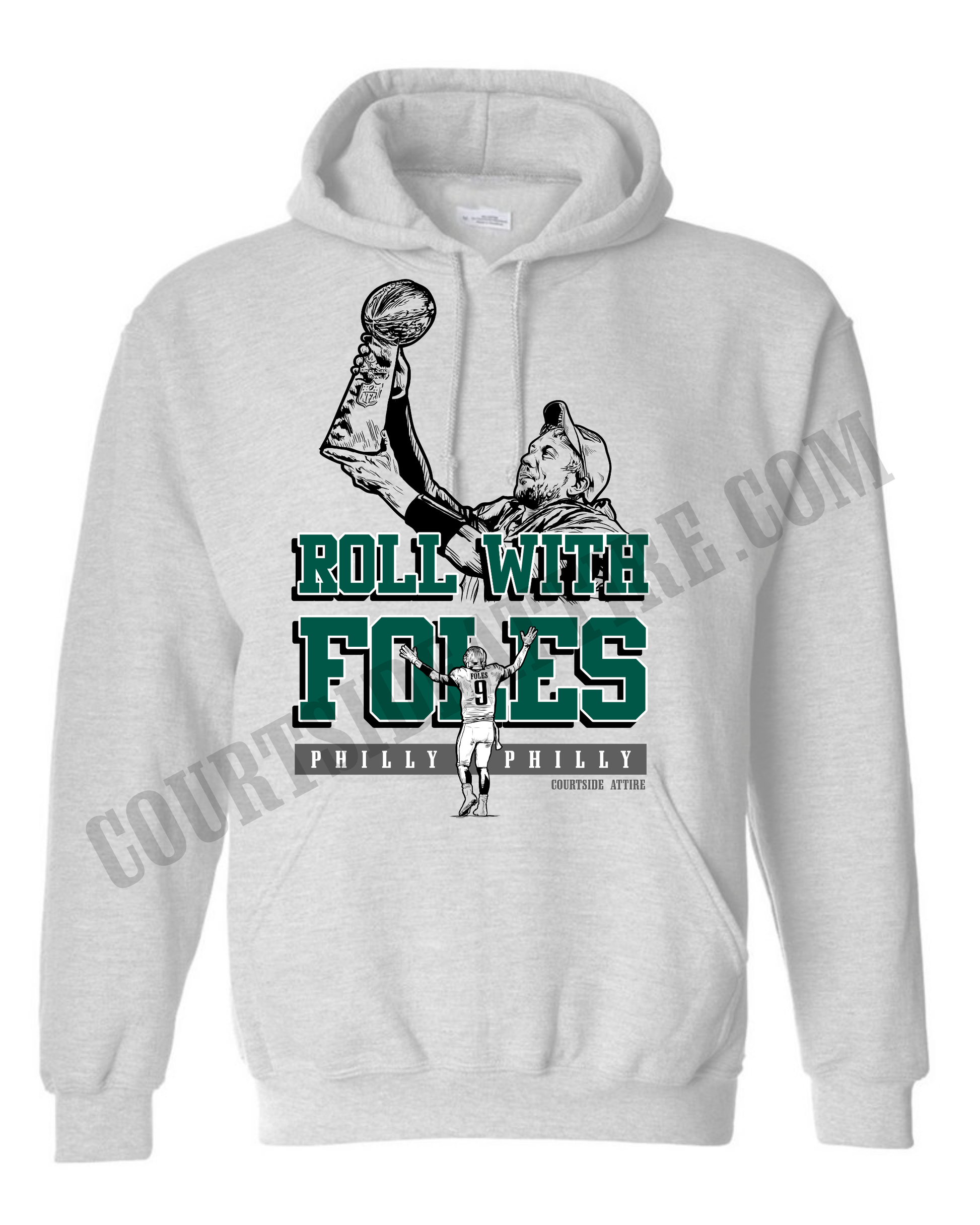 Nick Foles ROLL WITH FOLES Sweatshirt Hoodie Mens Philadelphia